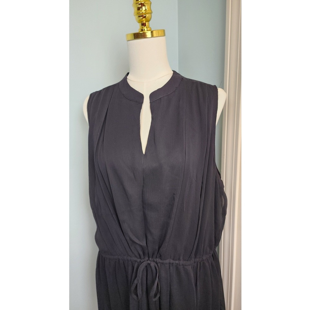 Nine West Womens XXL Black Sleeveless Dress Drawstring Lightweight - Picture 2 of 11